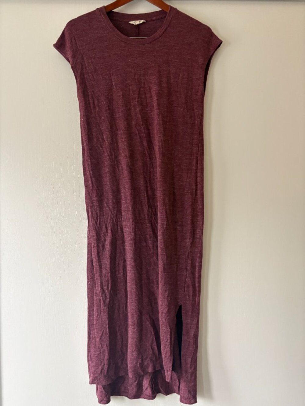Madewell Sleeveless Maroon Midi Dress w/ Side Slits Small